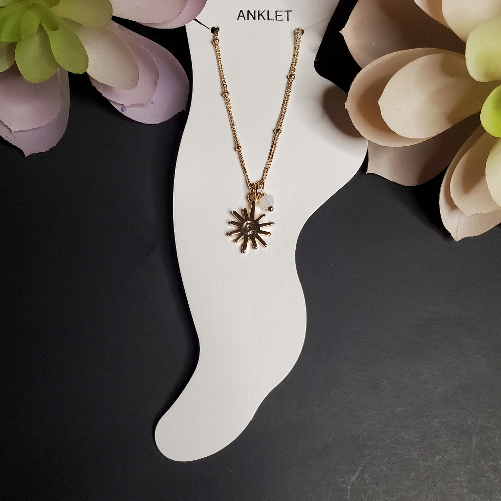 Ankle Bracelet Gold Sun Charms
